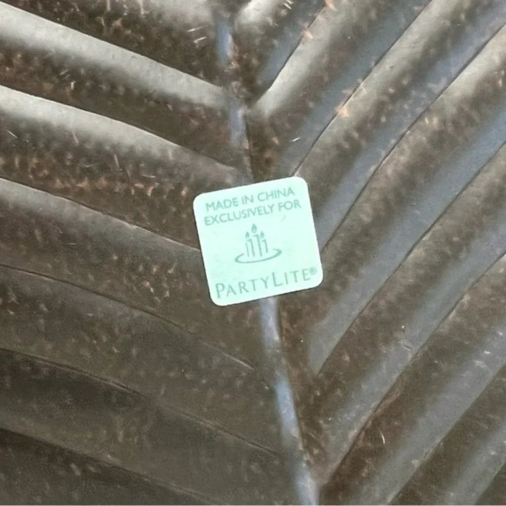 PartyLite Retired Island Escape Banana Brown Leaf Tray Retired EUC